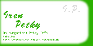 iren petky business card