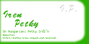 iren petky business card